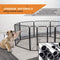Dog Fence & Pet Playpen, Heavy Duty Foldable Metal Dog Pen 32" Height with Door for Outdoor Exercise, Indoor Kennels