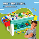 HILLO 69 Piece Multi Activity Table Set, Large Building Block - Table Compatible Bricks Toy, Foldable Activity Desk, Play Board and Toy Storage Perfect for Children 3 Years Old and Up
