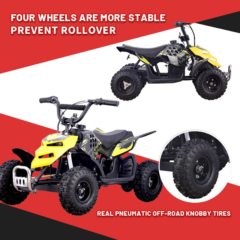 SKRT MONSTER INSECT 24V 100W ALL TERRIAN MINI ELECTRIC QUAD BIKE ATV FOR KIDS (6~12 YEARS OLD)Yellow