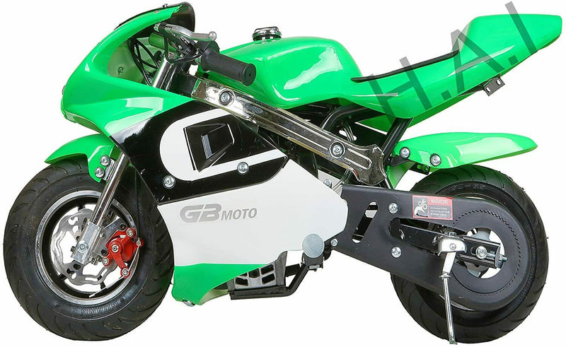 Mini Gas Power Pocket Bike Motorcycle,40CC 4-Stroke Ride on Toys by EPA Approved (Green)