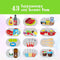HILLO Large Kitchen 46 Pcs Playset Cooking Little Chef, Light & Sounds, Water Tap for 3-6 years old kids-Blue