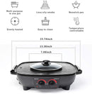 Kapas Multifunctional Electric Hot pot with Square Smokeless BBQ grill, Electric Baking Tray is Convenient and Stylish-One-Piece shabu-shabu
