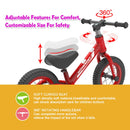 HOVER HEART Lightweight Kid's Balance Bike, 12'' Sports Balance Bike for Toddlers 18~48 Months, 2~4 Years Old with Adjustable seat and Absorbing Pneumatic Tire (Red)