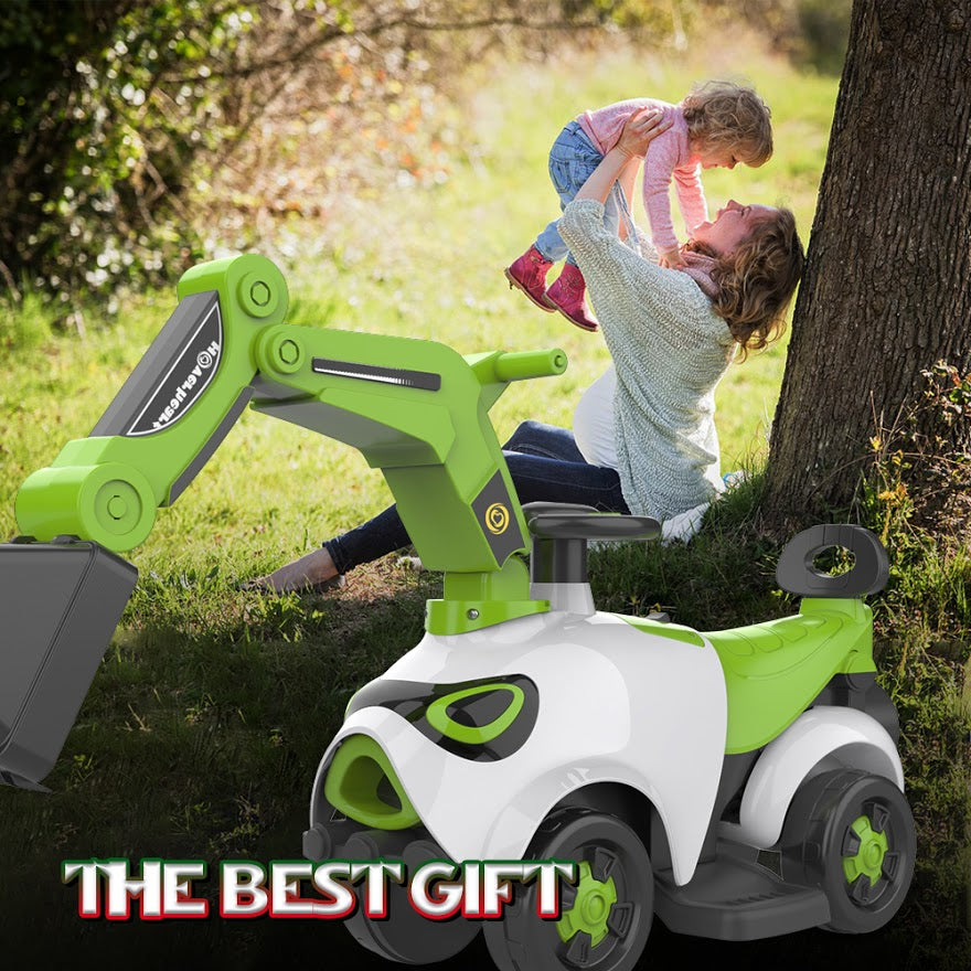 Hoverheart Ride On Electric Motor Excavator With Manual Digger & Music Sounds (Green)