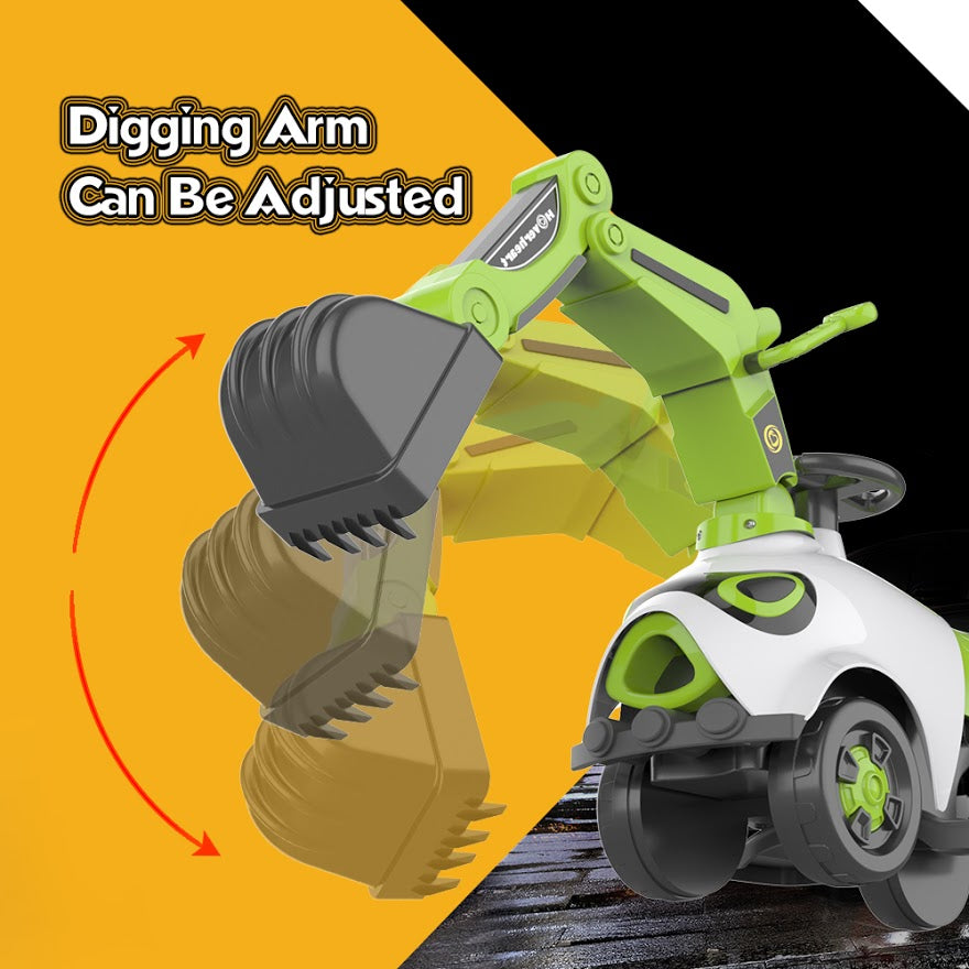 Hoverheart Ride On Electric Motor Excavator With Manual Digger & Music Sounds (Green)