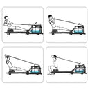 FITPHER Water Resistance Rowing Machine Resistance Metal Dual-Track Healthy Indoor Gym Equipment For Fitness (Irony)