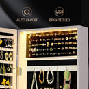 CASANINA LED Light Jewelry Cabinet Standing Mirror