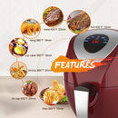 Electric Air Fryer, 4.8 Quarts,7-in-1 One-Touch Screen Cook Presets-RED