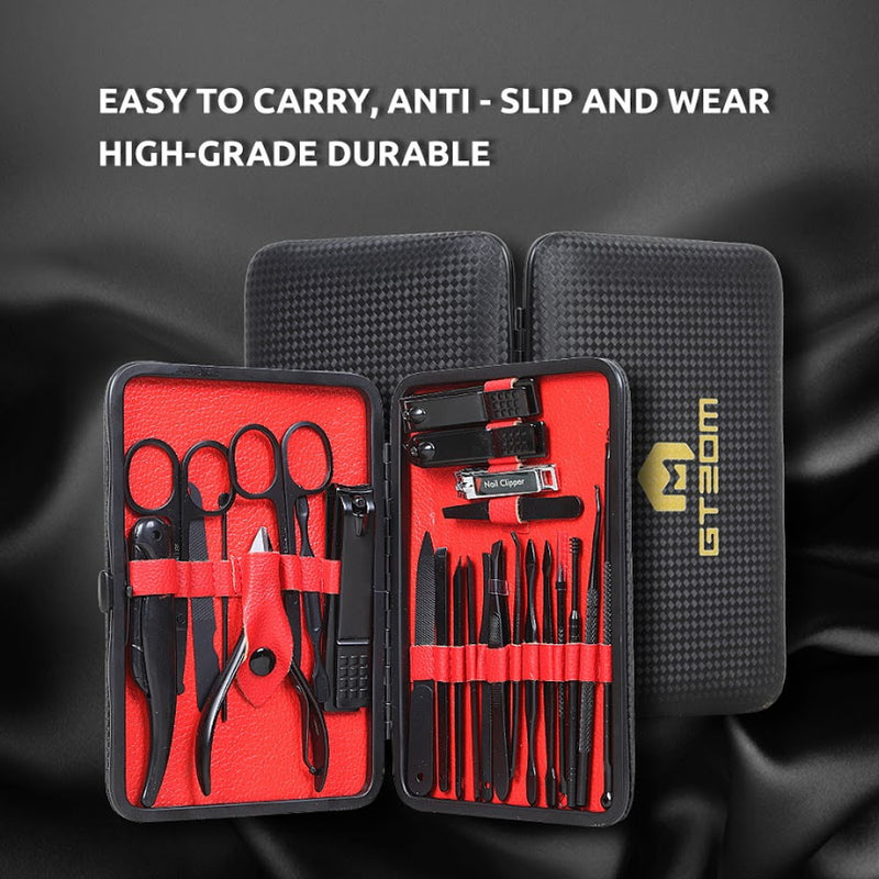 Mosta 25 In 1 Manicure Set & Makeup Kit, Nail Clipper Set , Nail Grooming Kit for Men Women Nail Care Kit Fingernail Toe Nail Clippers Tools Cuticle Pedicure Kit l With Travel Case
