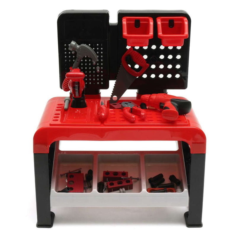 HILLO 46 PCS Creative DIY Repair Tool Workbench Play Toys Pretend Tool Playset for Kids of Ages 3+ Realistic Tools and Accessories for  Children Worker Pretend Game