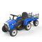 HOVER HEART Electric Tractor 12V Ride-On Toys with Trailer, Music, Manual Gear Shift and Remote Control (Blue)