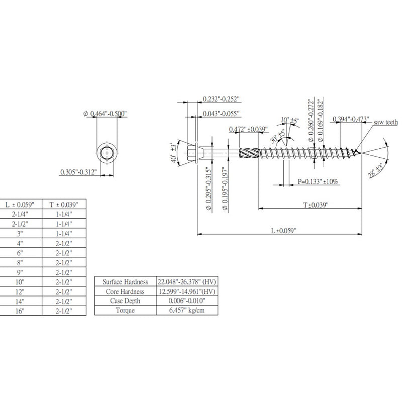 KAPAS Timber/Log/Landscaping/Deck Framing Wood Screws