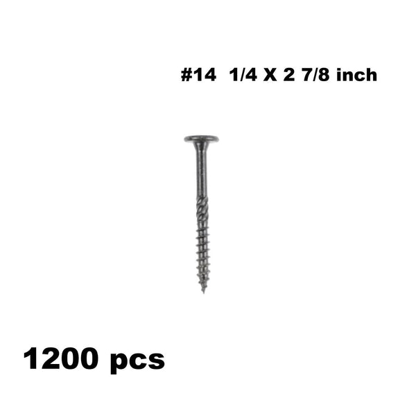 KAPAS Decking/Fencing Wood Screws #14 1/4 X 2 7/8” Flat Head, T30 Torx Drive (1200 Pcs with 24 pcs T30 Torx Drive)