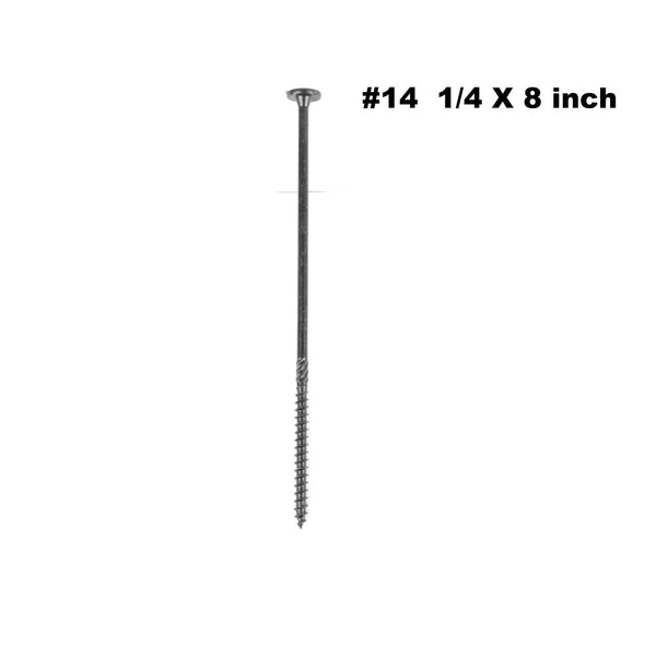 KAPAS Decking/Fencing/ Framing Black Wood Screws #14 1/4 X 8” Flat Head, T30 Torx Drive, Hardened Steel , Black NANO 1000hrs + Wax Exterior Coated (50 Pcs - With T30 Torx drive bit )