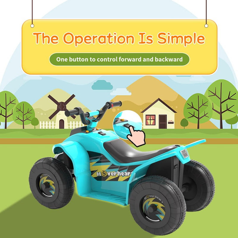 HOVERHEART 6V Kids Electric Ride On Mini ATV Quad Bike 4 Wheeler Toy Car (Blue)