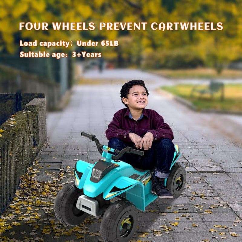 HOVERHEART 6V Kids Electric Ride On Mini ATV Quad Bike 4 Wheeler Toy Car (Blue)