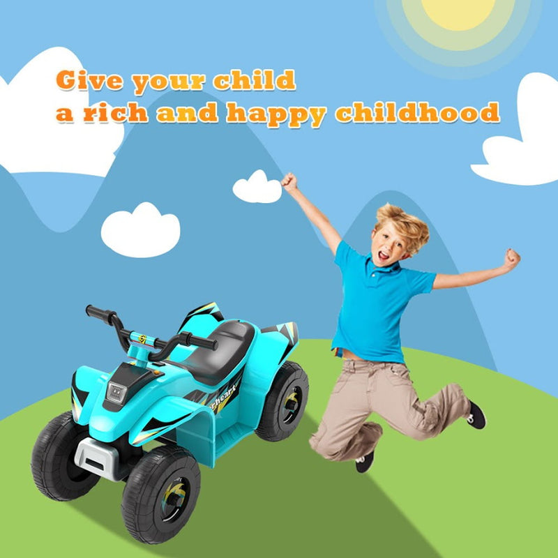 HOVERHEART 6V Kids Electric Ride On Mini ATV Quad Bike 4 Wheeler Toy Car (Blue)
