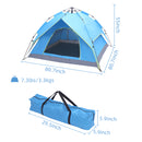 Waterproof Instant Pop Up Double-Deck Tow-Door Camping Tent , 2-3 Person Easy Quick Setup Dome Family Tents for Camping, Can be Used as Pop up Sun Shade