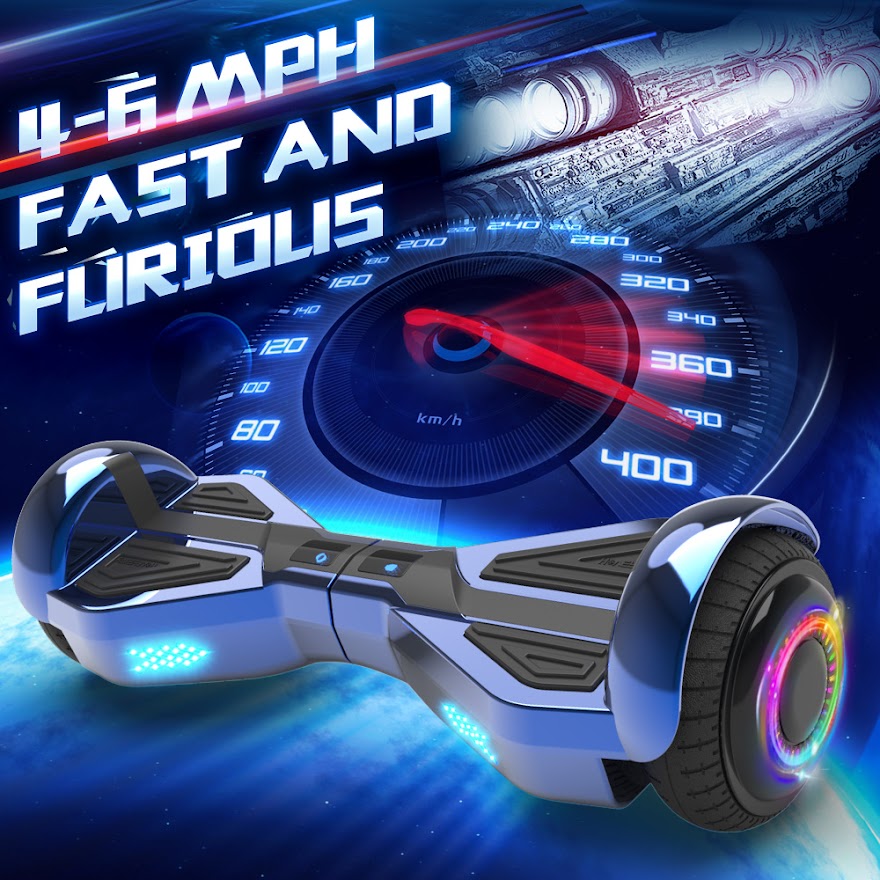Triangle Hoverboard with Bluetooth Speaker, 6.5 inch LED Wheels, Dual 200W Motor up to 6.2 MPH, UL2272 Certified Self Balancing Scooters for Kids Adults