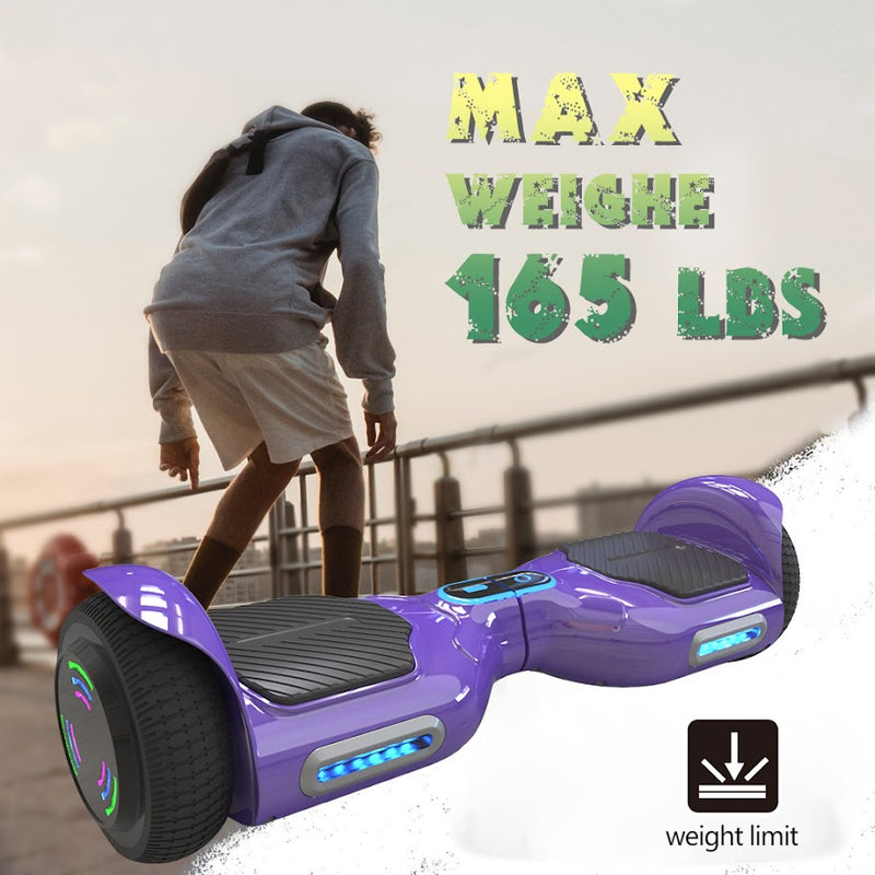 Hoverboard Self Balancing Scooter for Kids  Hover Board with 6.5" Wheels Built-in Bluetooth Speaker Bright LED Lights UL2272 Certified
