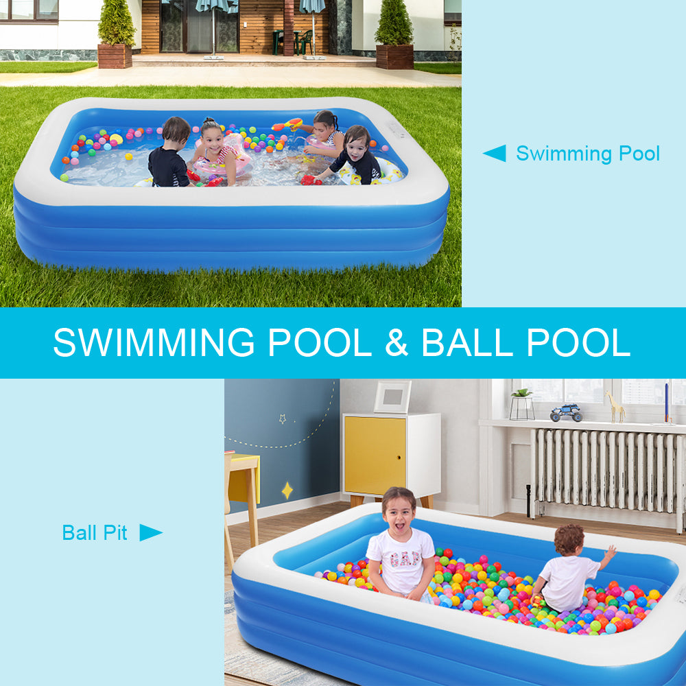 6 Person Large Inflatable Swimming/Ball Pool 120"x72"x22" 0.3mm PVC Thickness