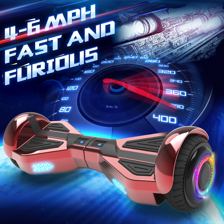 Triangle Hoverboard with Bluetooth Speaker, 6.5 inch LED Wheels, Dual 200W Motor up to 6.2 MPH, UL2272 Certified Self Balancing Scooters for Kids Adults