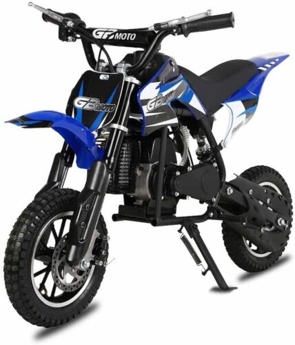 49CC 2-Stroke Kids Off-Road Dirt Bike Gas Powered Motorcycle(Oil Mix Required) Blue
