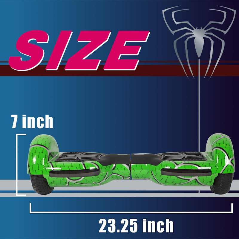 Spider Hoverboard Self Balancing Scooter 6.5" Two-Wheel Hoverboards with Bluetooth Speaker and LED Lights Electric Scooter for Kids and Adult